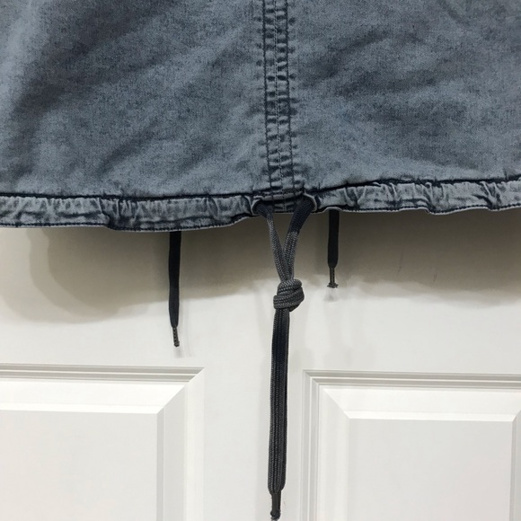 Free People Oversized Solid Knit Mixed Cargo Jacket Steel Blue Gray Rare HTF Y2K - Picture 10 of 14